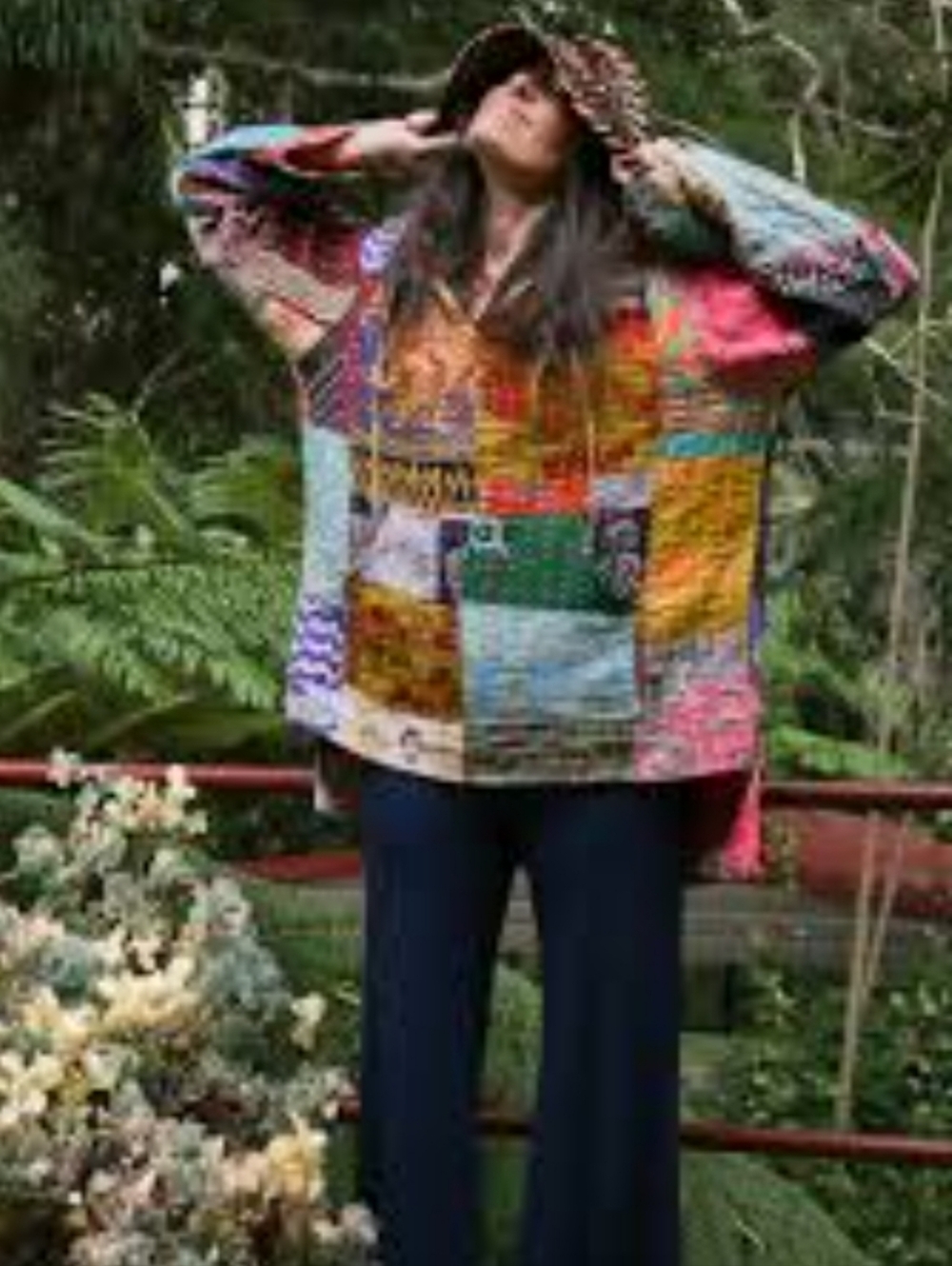 Boho Vintage Multicolor Patchwork Hoodie~β‘ - Picture 15 of 15